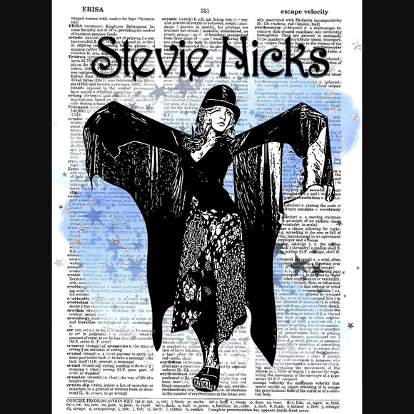 Handmade Other - Stevie Nicks Fleetwood Mac Music Dictionary Print